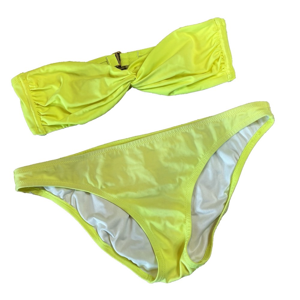 Victoria's Secret neon yellow bikini size medium strapless swimming suit